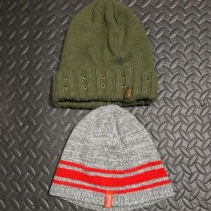 Lot Of 2 Hats, Oakley And Coca Cola Olive Green and Gray Beanie Set